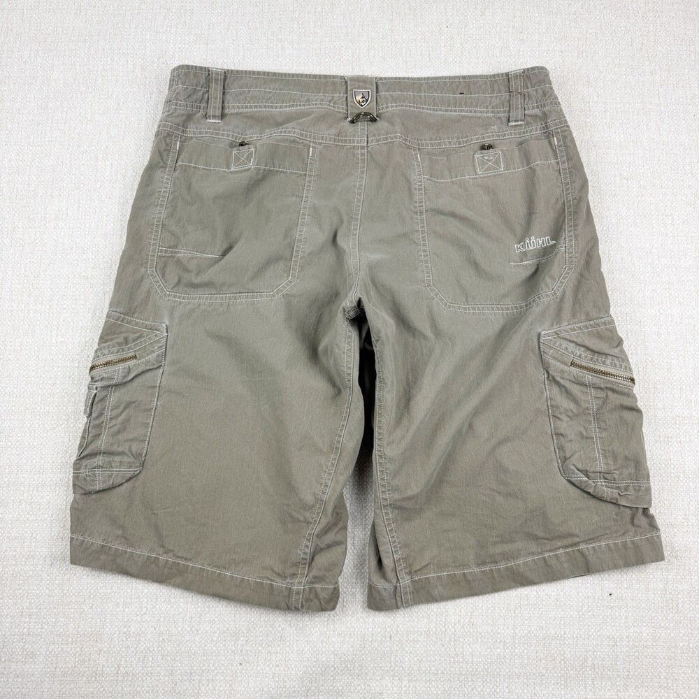 Kuhl Men's Crag Series Cargo Pocket Green Outdoor Hiking Utility Work Shorts 34 - Picture 2 of 15